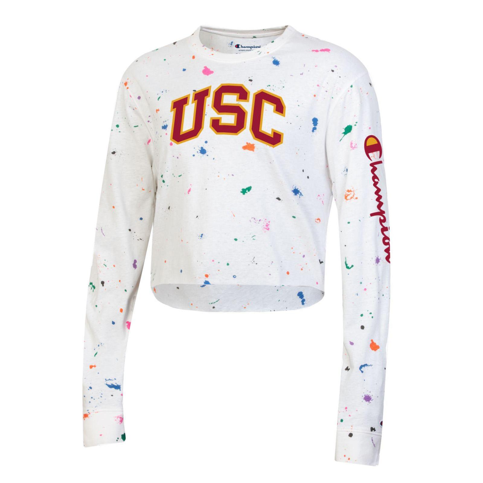 Champion sweater usc white sale